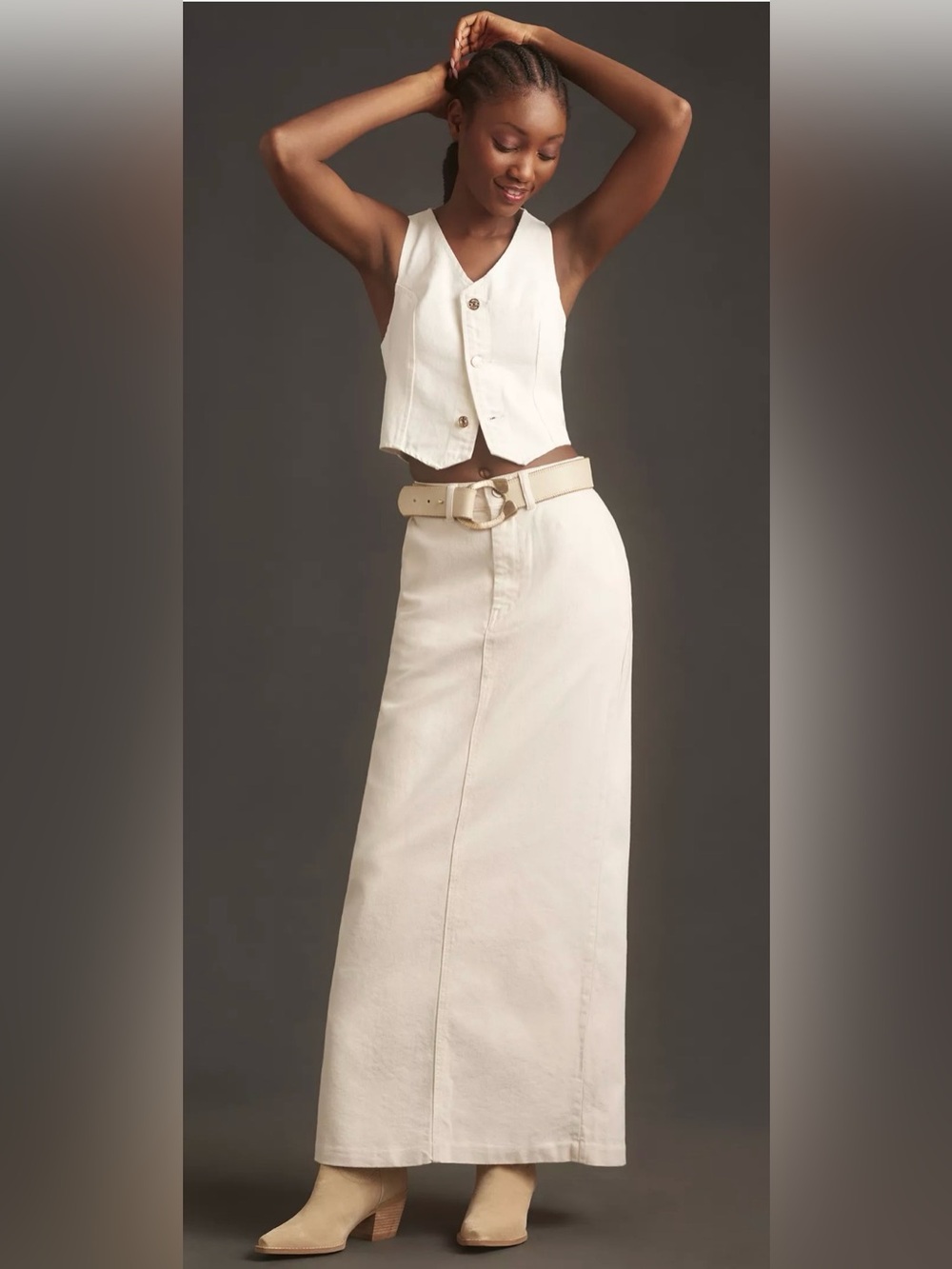 Reformation Myles Maxi white denim skirt- size 28